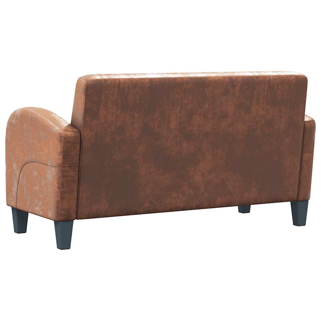 vidaXL Sofa 2-Sitzer Wildleder-Optik Braun