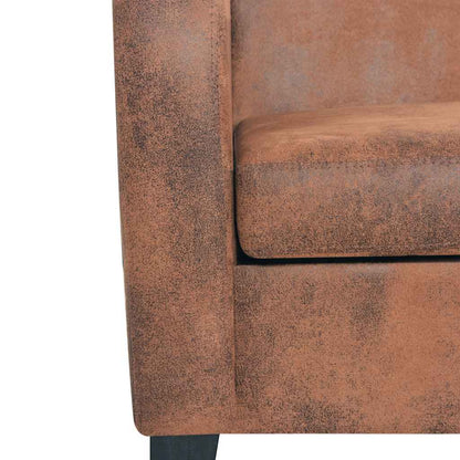 vidaXL Sofa 2-Sitzer Wildleder-Optik Braun