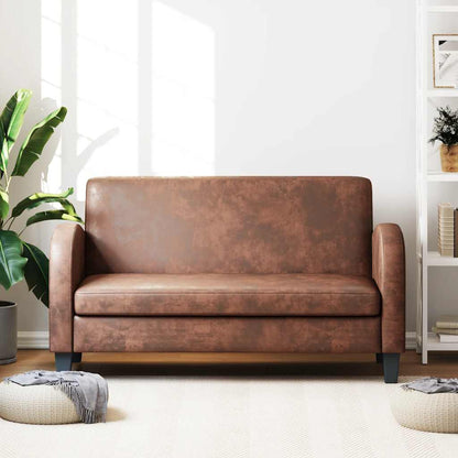 vidaXL Sofa 2-Sitzer Wildleder-Optik Braun