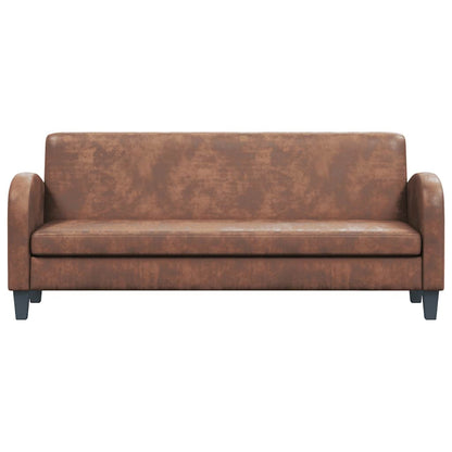 vidaXL Sofa 3-Sitzer Wildleder-Optik Braun