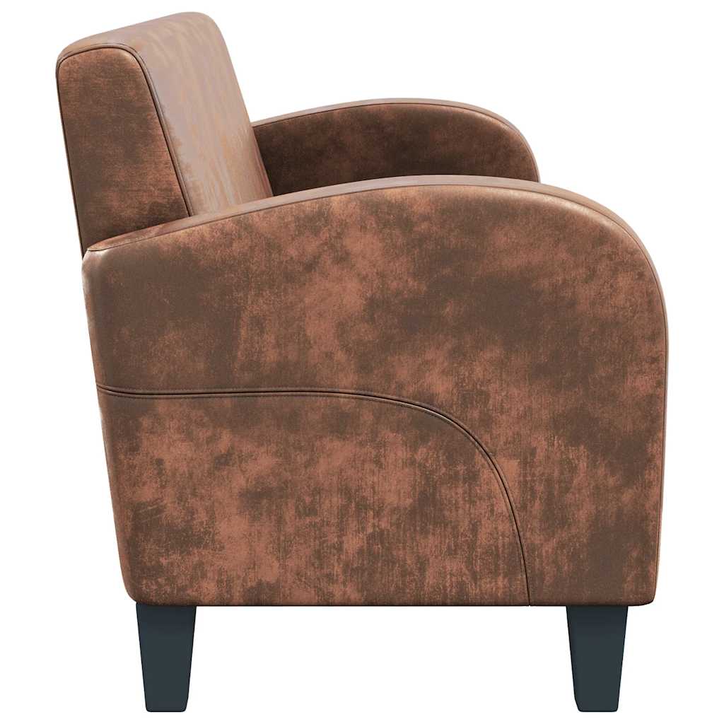 vidaXL Sofa 3-Sitzer Wildleder-Optik Braun