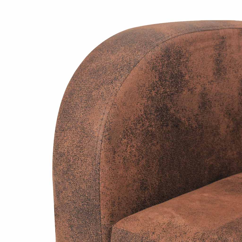 vidaXL Sofa 3-Sitzer Wildleder-Optik Braun