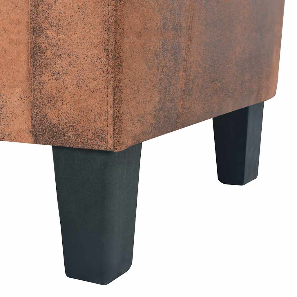 vidaXL Sofa 3-Sitzer Wildleder-Optik Braun