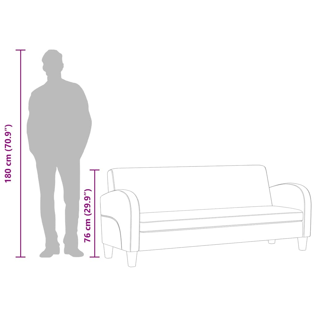vidaXL Sofa 3-Sitzer Wildleder-Optik Braun