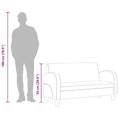 Sofa 2-Sitzer Kunstleder Schwarz