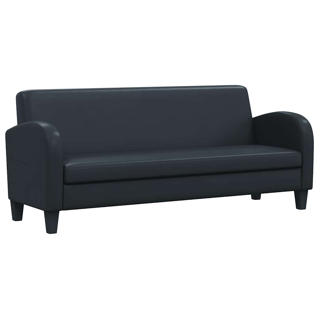 vidaXL 3-Sitzer-Sofa Kunstleder Schwarz