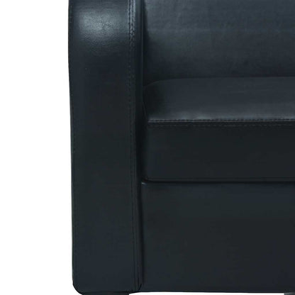 vidaXL 3-Sitzer-Sofa Kunstleder Schwarz