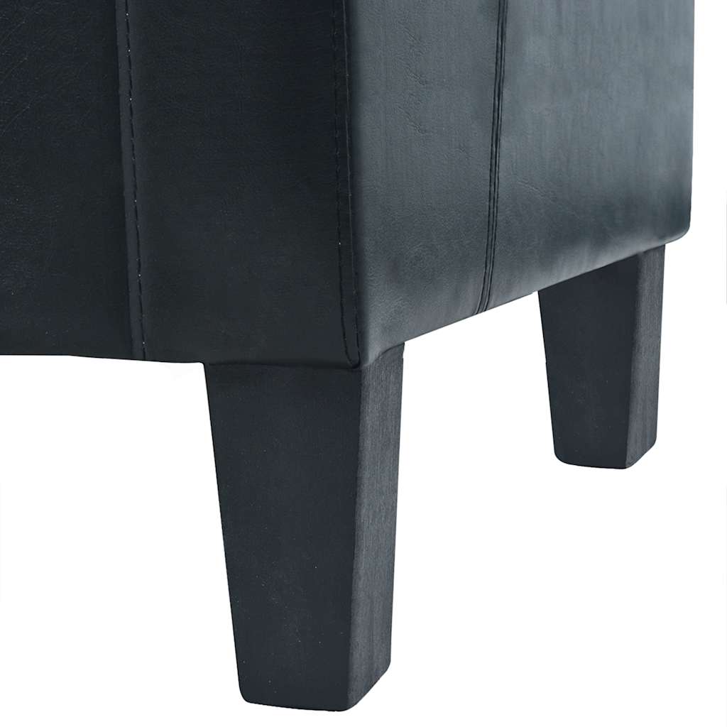 vidaXL 3-Sitzer-Sofa Kunstleder Schwarz