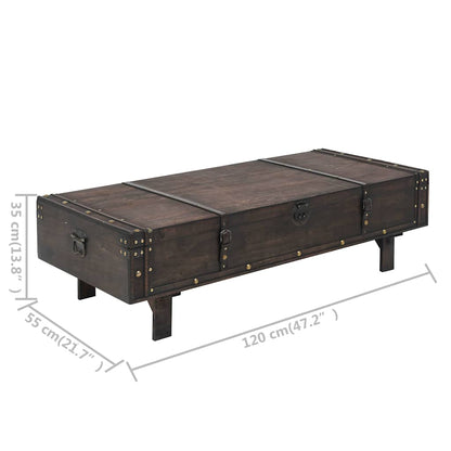 vidaXL Table basse contreplaqué style vintage 120x55x35 cm