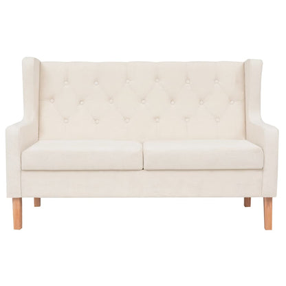 vidaXL 2-tlg. Sofa-Set Stoff Cremeweiß