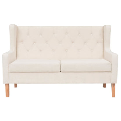 vidaXL 3-tlg. Sofa-Set Stoff Cremeweiß