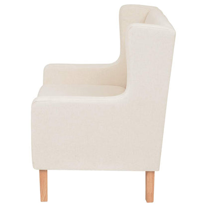 vidaXL 3-tlg. Sofa-Set Stoff Cremeweiß