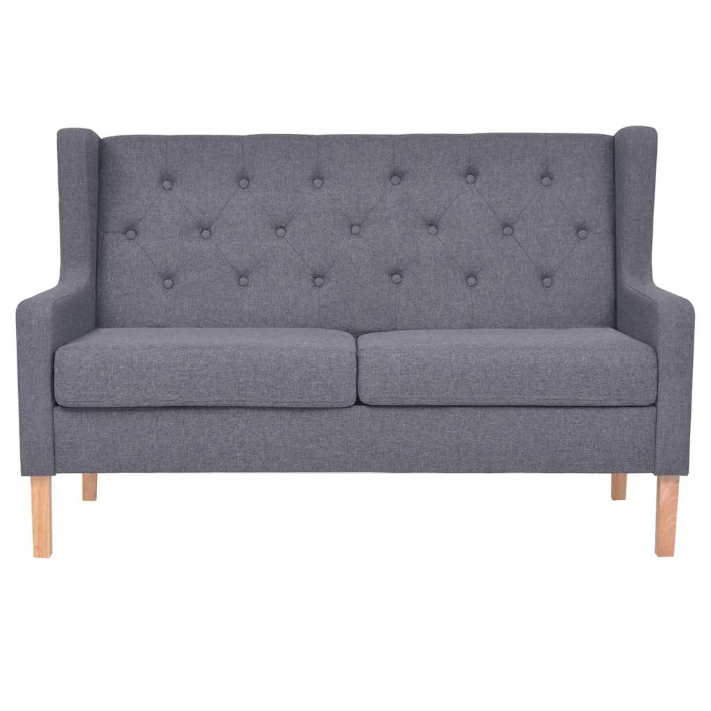 vidaXL 2-tlg. Sofa-Set Stoff Grau