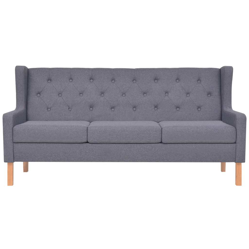 vidaXL 3-tlg. Sofa-Set Stoff Grau