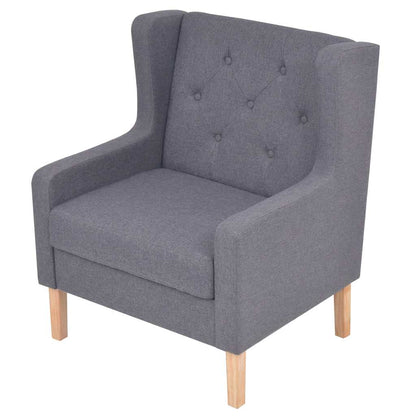 vidaXL 3-tlg. Sofa-Set Stoff Grau