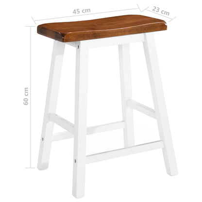 vidaXL Bartisch- und Hocker-Set 3-tlg. Massivholz