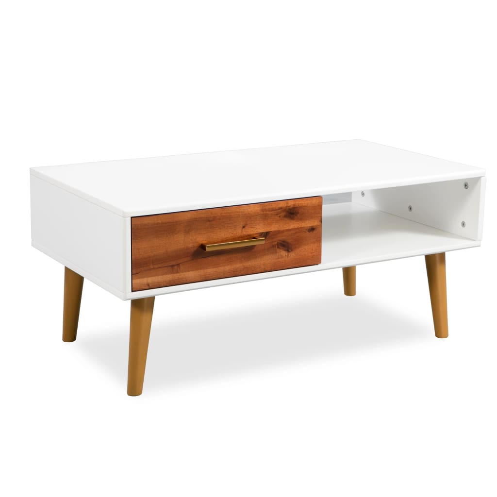 vidaXL Table basse en bois d'acacia massif 90x50x40 cm