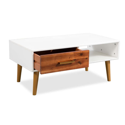 vidaXL Table basse en bois d'acacia massif 90x50x40 cm