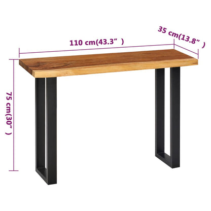 vidaXL Konsolentisch Suar-Holz Massiv 110 x 35 x 75 cm