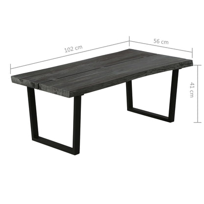 vidaXL Table basse en bois de mindi massif 102 x 56 x 41 cm Gris