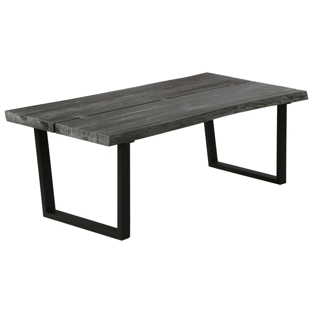 vidaXL Table basse en bois de mindi massif 102 x 56 x 41 cm Gris