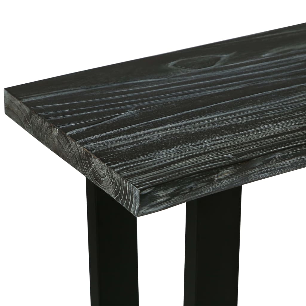 vidaXL Console en bois de mindi massif 110 x 35 x 75 cm Gris