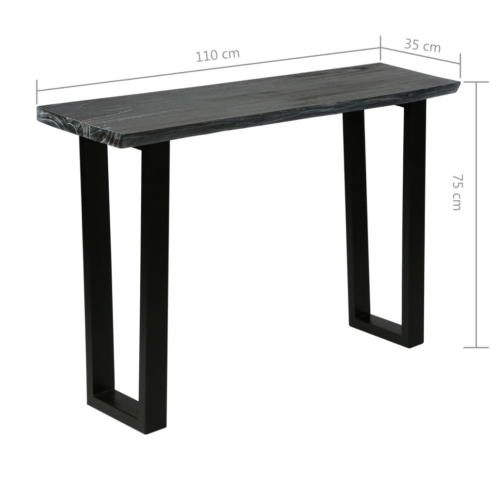 vidaXL Console en bois de mindi massif 110 x 35 x 75 cm Gris