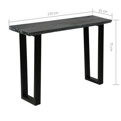 vidaXL Console en bois de mindi massif 110 x 35 x 75 cm Gris