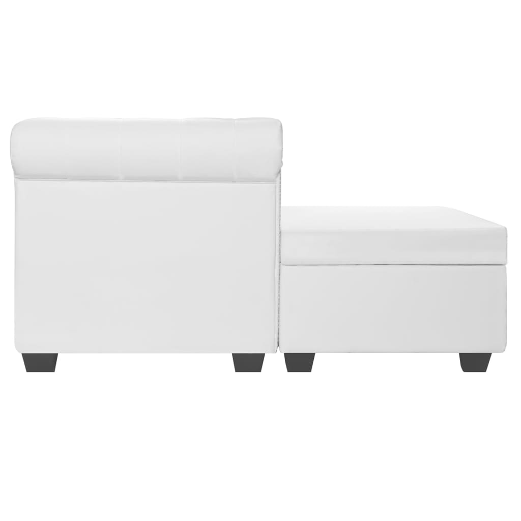vidaXL Chesterfield-Sofa L-Form Kunstleder Weiß