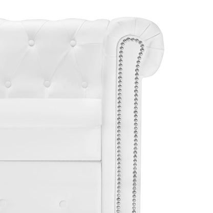 vidaXL Chesterfield-Sofa L-Form Kunstleder Weiß