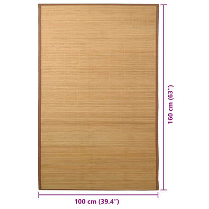 vidaXL Tapis en bambou 100 x 160 cm Marron