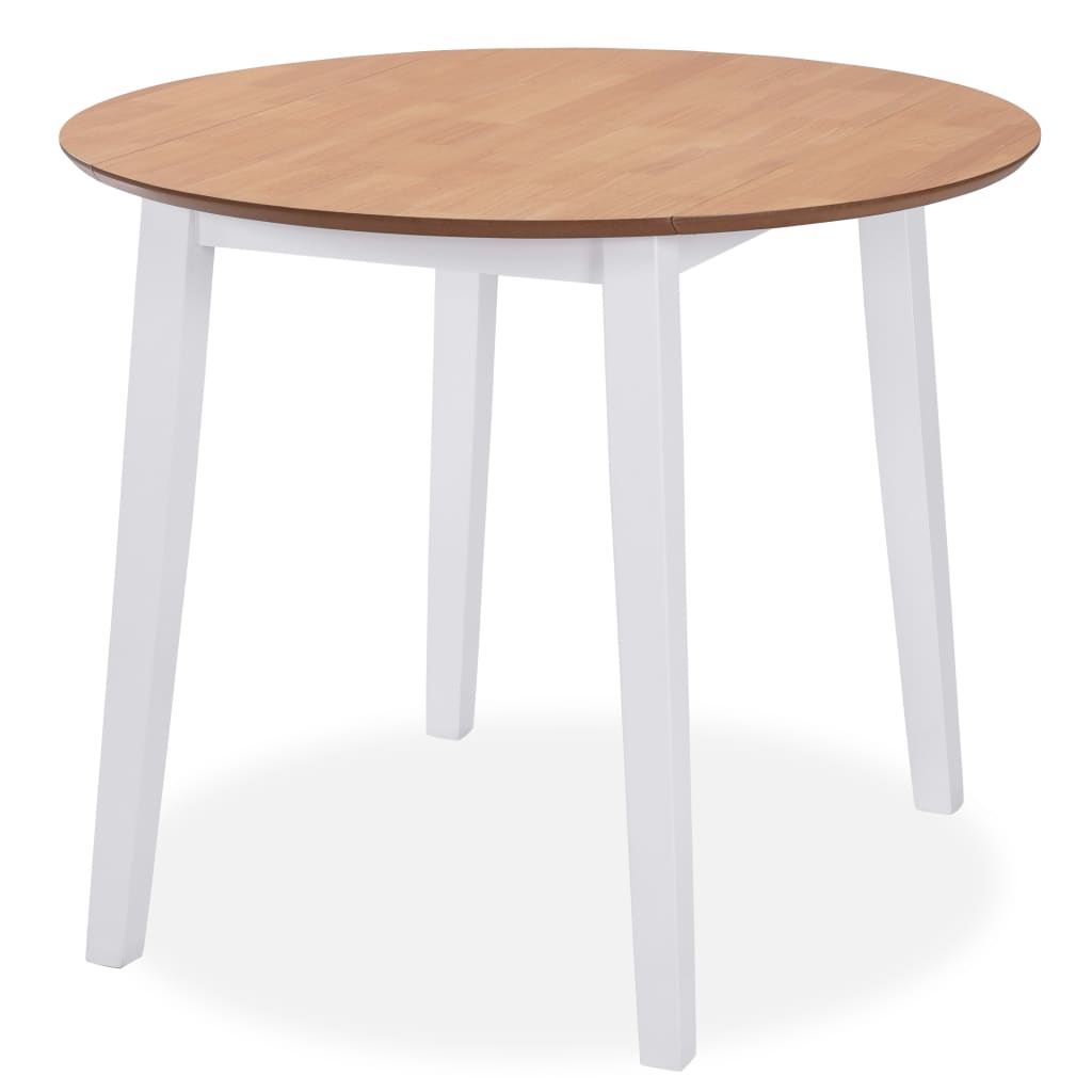 vidaXL Ensemble de salle à manger 3 pcs MDF et bois d'hévéa Blanc