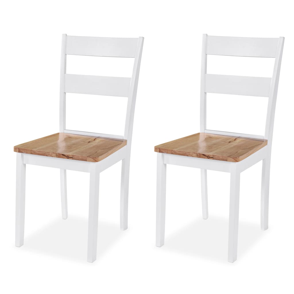 vidaXL Ensemble de salle à manger 3 pcs MDF et bois d'hévéa Blanc