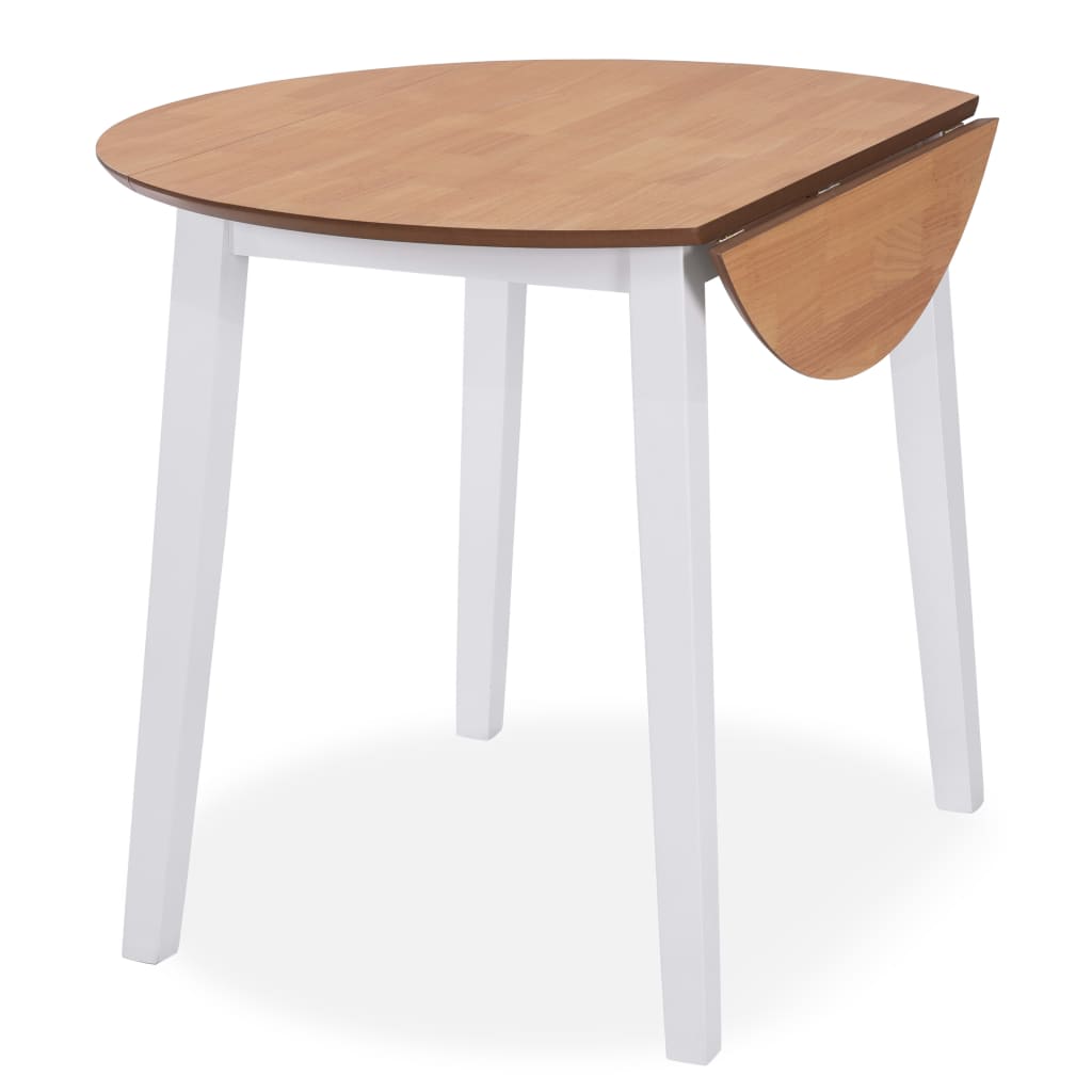 vidaXL Ensemble de salle à manger 3 pcs MDF et bois d'hévéa Blanc