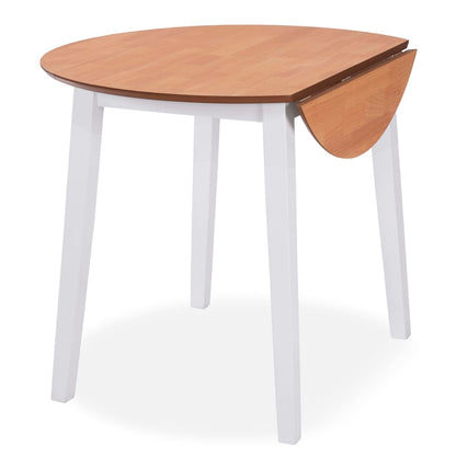 vidaXL Ensemble de salle à manger 3 pcs MDF et bois d'hévéa Blanc