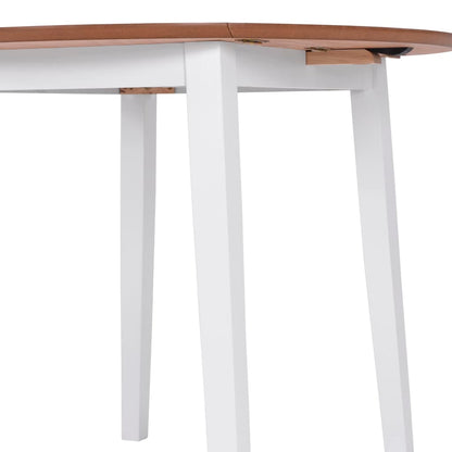 vidaXL Ensemble de salle à manger 3 pcs MDF et bois d'hévéa Blanc
