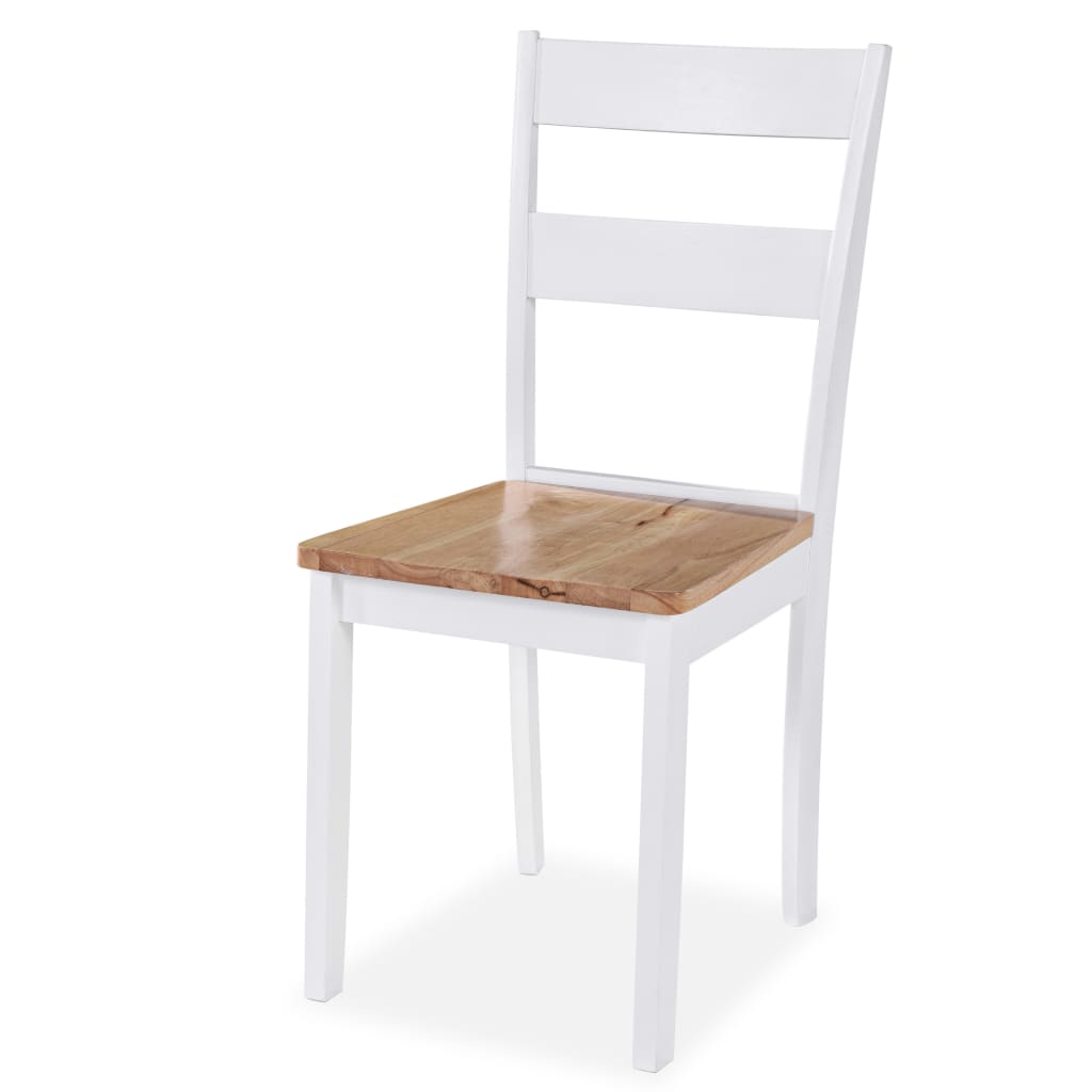 vidaXL Ensemble de salle à manger 3 pcs MDF et bois d'hévéa Blanc
