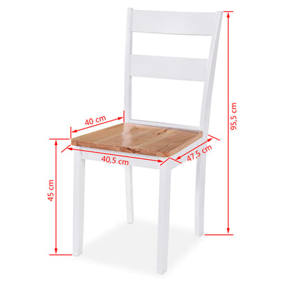 vidaXL Ensemble de salle à manger 3 pcs MDF et bois d'hévéa Blanc