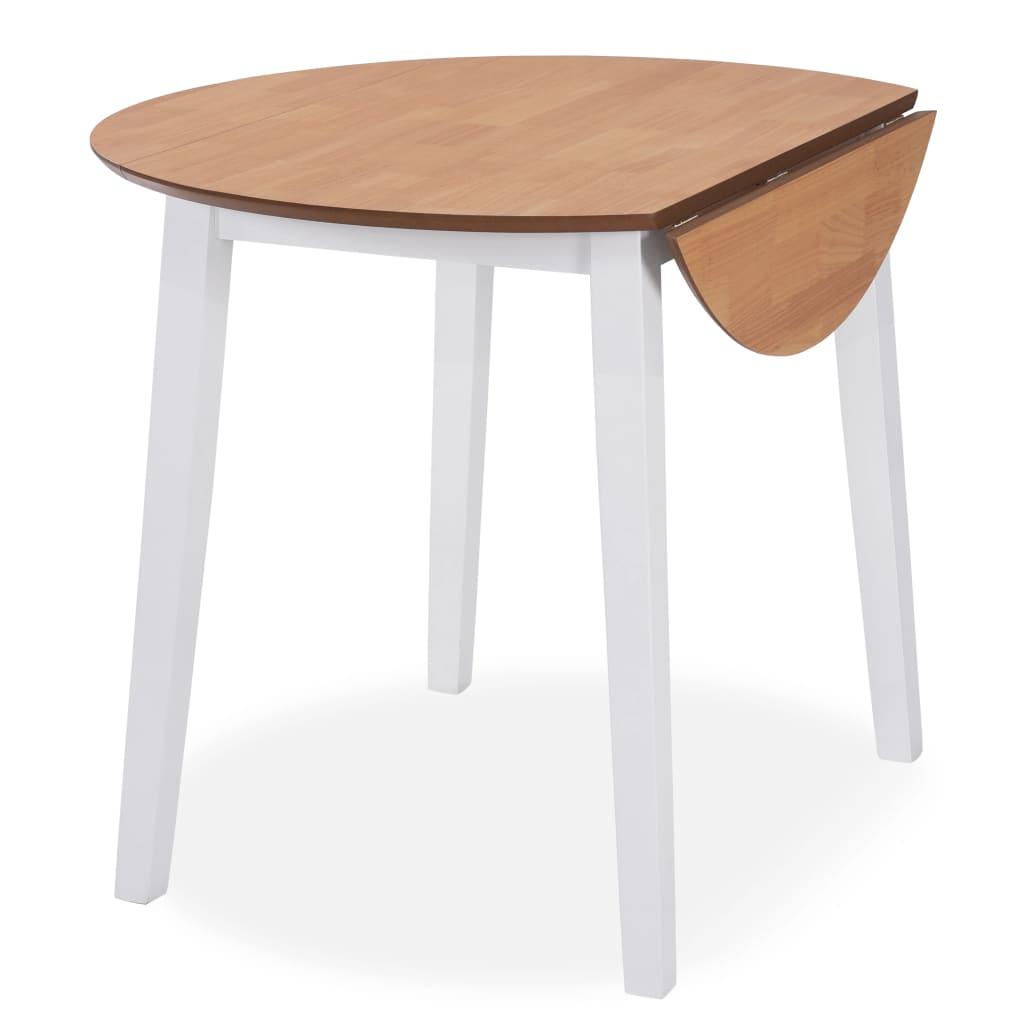 vidaXL Ensemble de salle à manger 5 pcs MDF et bois d'hévéa Blanc