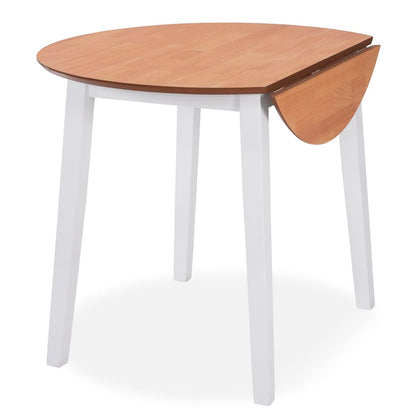 vidaXL Ensemble de salle à manger 5 pcs MDF et bois d'hévéa Blanc