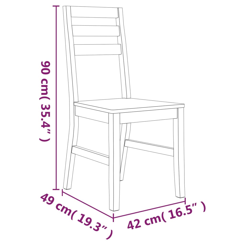 vidaXL Chaises de salle à manger 2 pcs Bois d'acacia massif