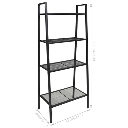 vidaXL Étagère échelle 4 niveaux Métal Noir