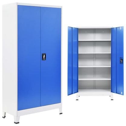 vidaXL Büroschrank Metall 90x40x180 cm Grau und Blau