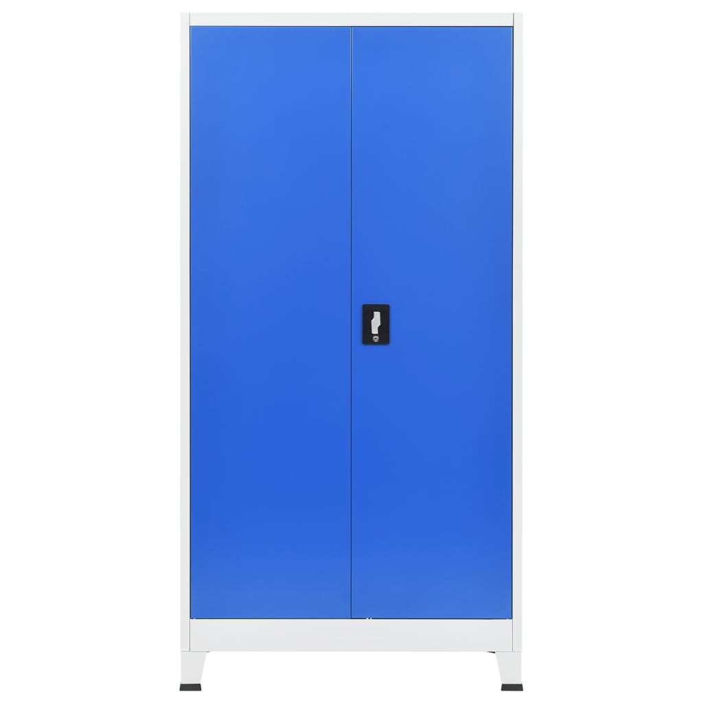 vidaXL Büroschrank Metall 90x40x180 cm Grau und Blau