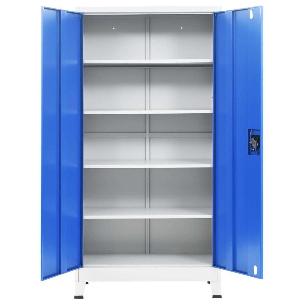 vidaXL Büroschrank Metall 90x40x180 cm Grau und Blau