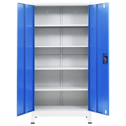 vidaXL Büroschrank Metall 90x40x180 cm Grau und Blau
