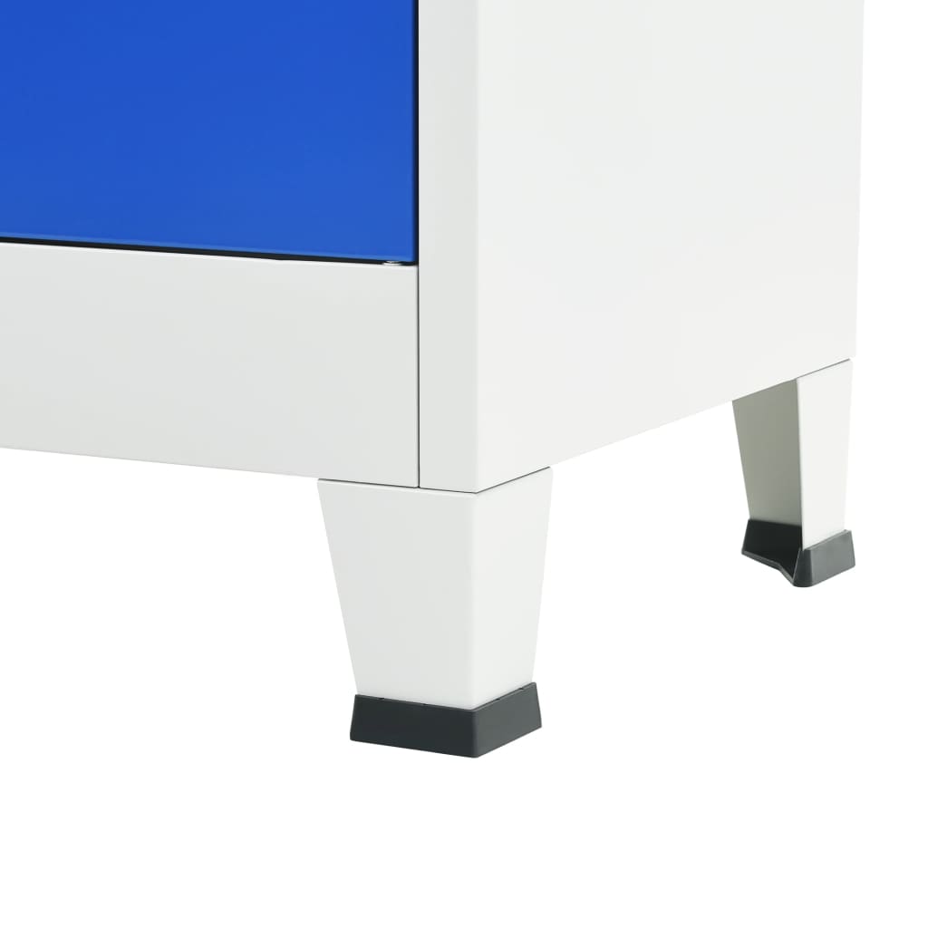 vidaXL Büroschrank Metall 90x40x180 cm Grau und Blau