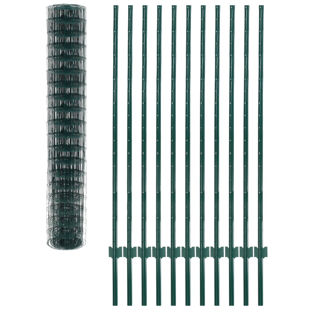 vidaXL Metallzaun Stahl 20 x 1,5 m Grün