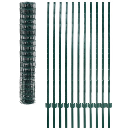 vidaXL Metallzaun Stahl 20 x 1,5 m Grün