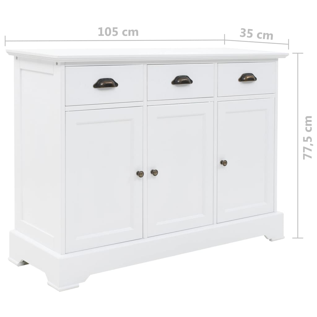 vidaXL Sideboard mit 3 Türen MDF und Kiefernholz 105x35x77,5 cm